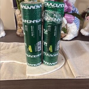 St Patricks Day Green Deco Mesh Rolls